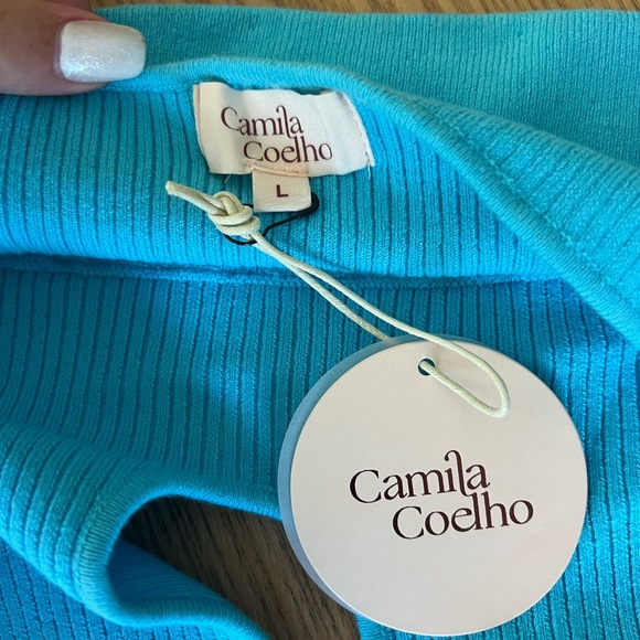 Brand New Camila Coelho Alessia Top in Aqua - Picture 5 of 7